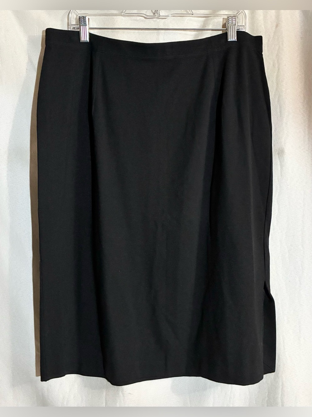Eileen Fisher Black Pencil Skirt XL Wardrobe Staple Office Party Basic Minimalis